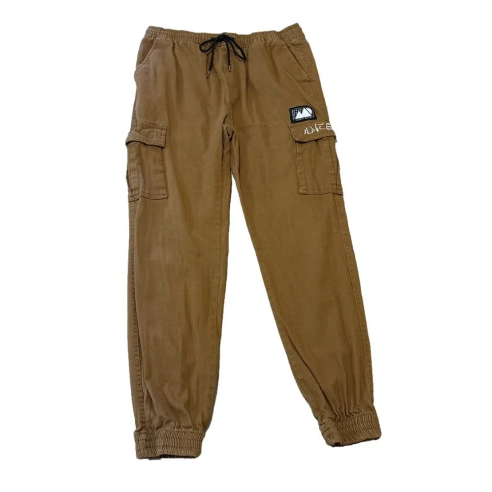 Brooklyn Cloth Sz Medium M Brown Drawstring Streetwear Urban Cargo Joggers Men - Picture 1 of 8